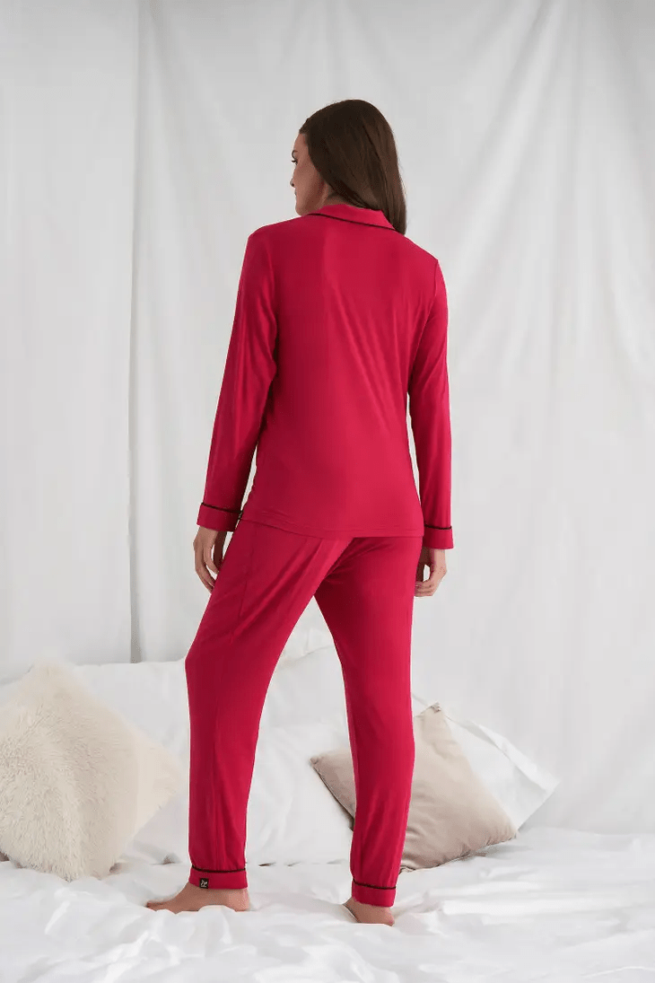 Bamboo PJ Set in Scarlet - Intimate Whispers