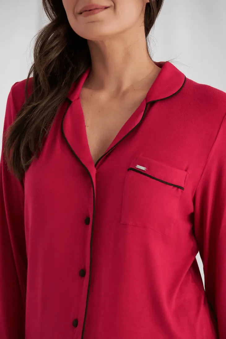 Bamboo PJ Set in Scarlet - Intimate Whispers
