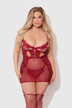 Dezi Lace & Chain Chemise Set - Intimate Whispers