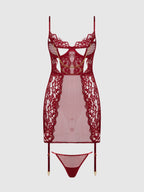 Dezi Lace & Chain Chemise Set - Intimate Whispers