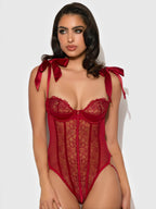 Rosalie Embroidered Lace Teddy - Intimate Whispers