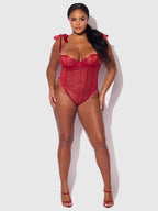 Rosalie Embroidered Lace Teddy - Intimate Whispers