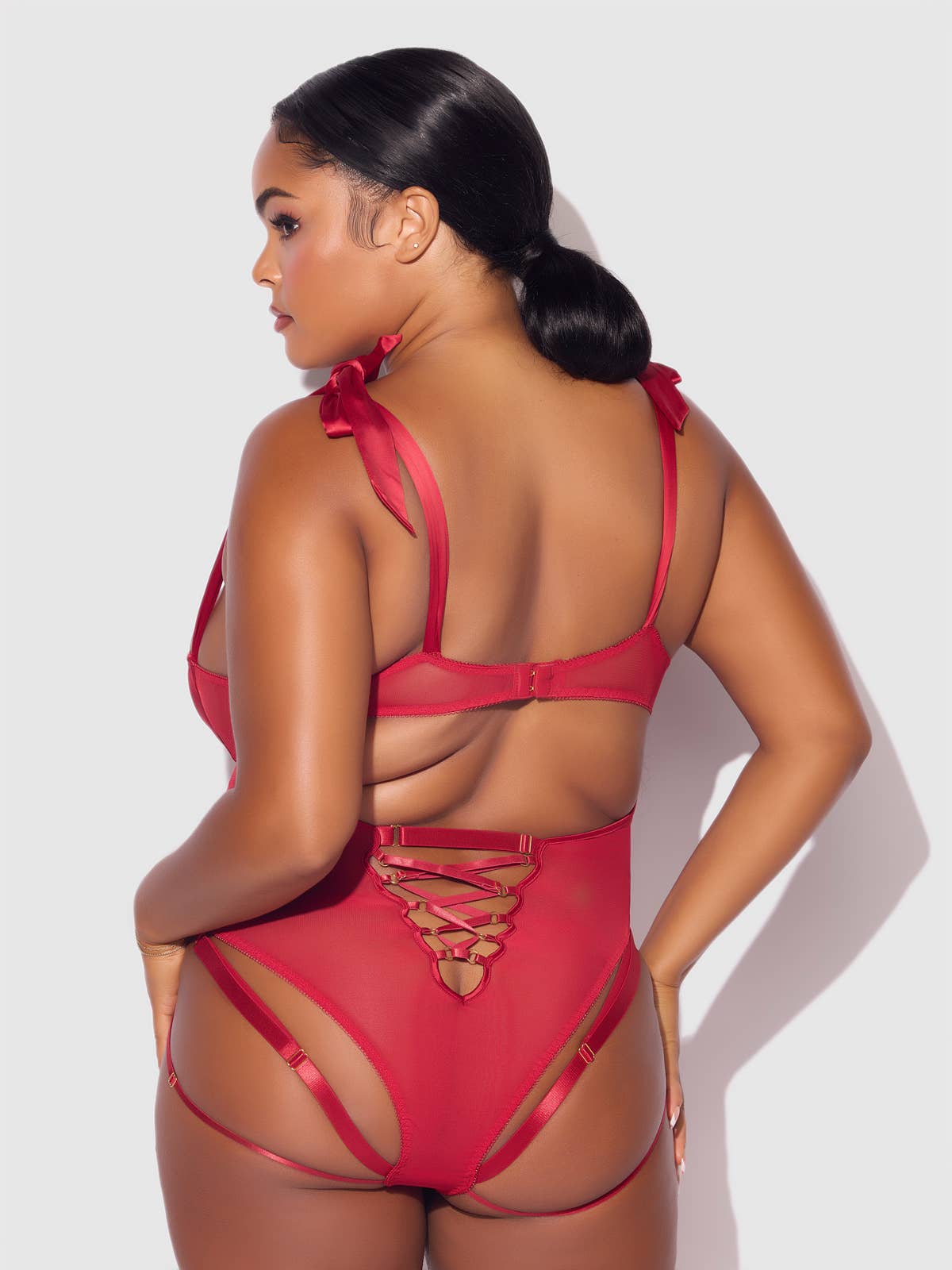 Rosalie Embroidered Lace Teddy - Intimate Whispers