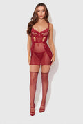 Dezi Lace & Chain Chemise Set - Intimate Whispers