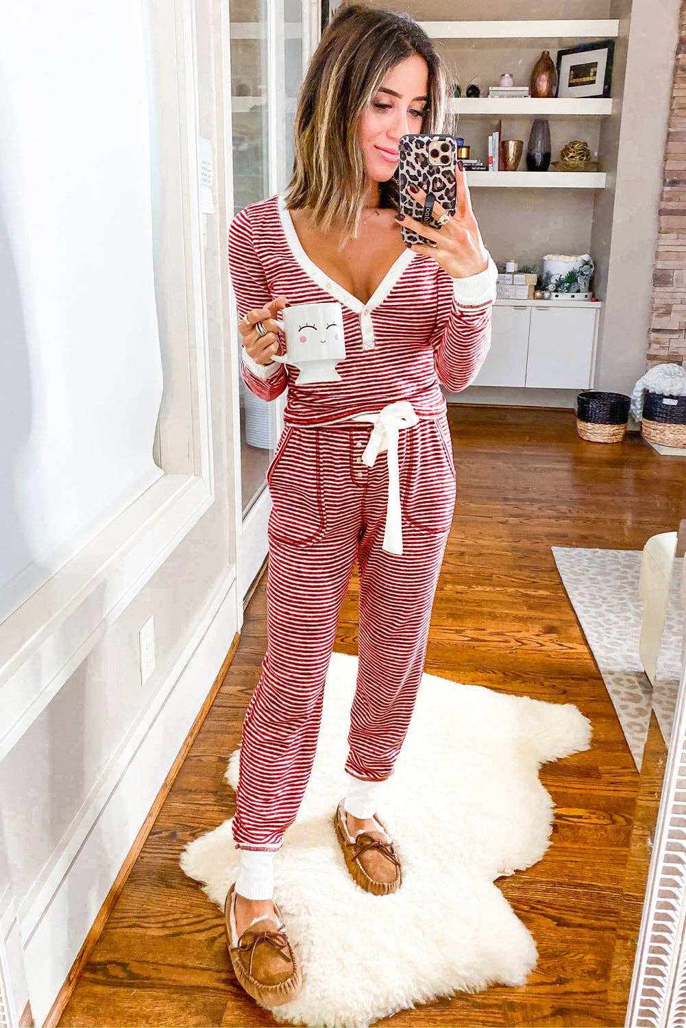 Striped Christmas Pajama Set - Intimate Whispers