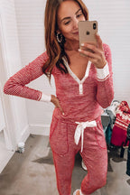 Striped Christmas Pajama Set - Intimate Whispers