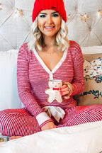Striped Christmas Pajama Set - Intimate Whispers