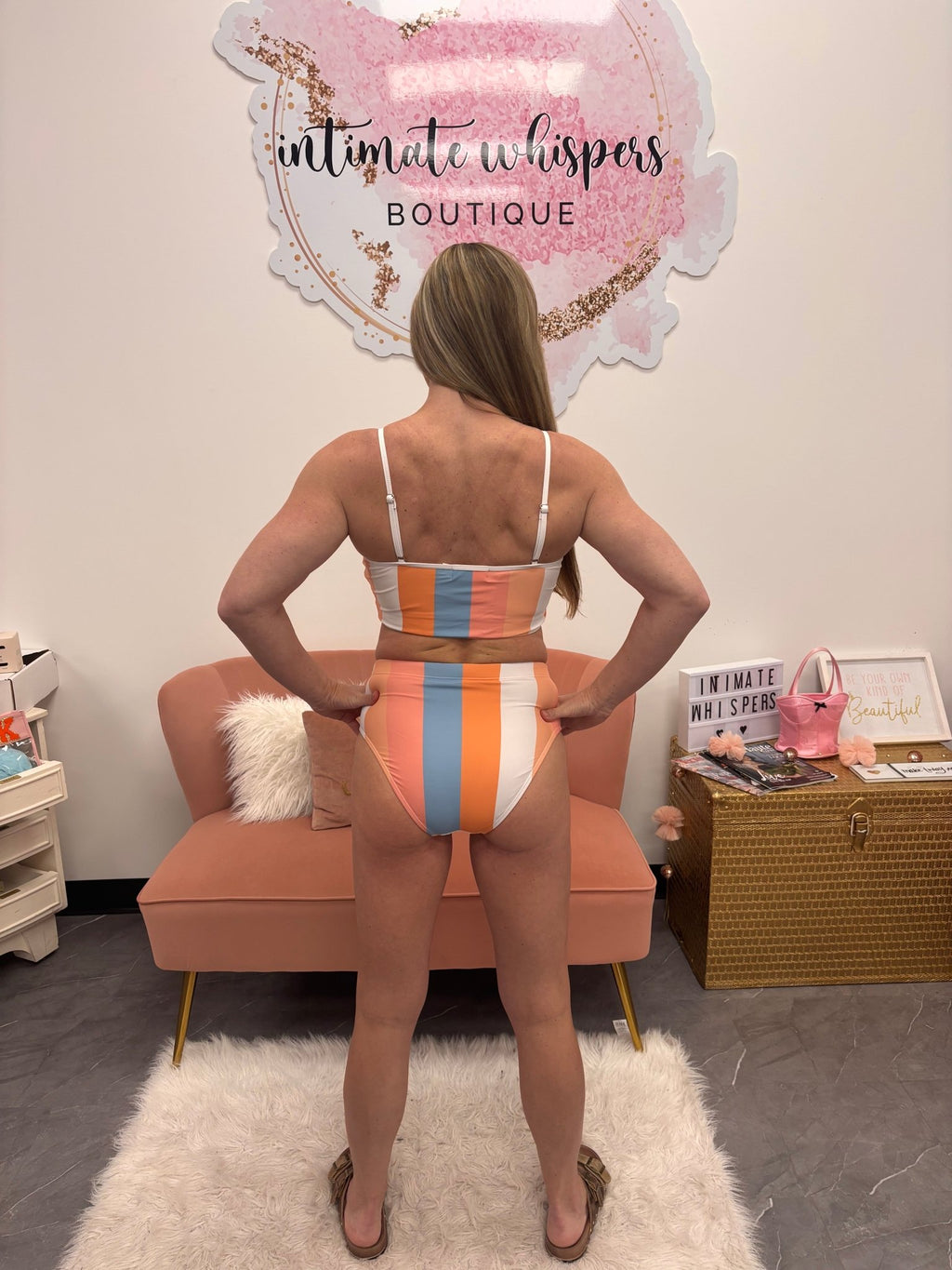 Hendrick Striped High Waist Swimsuit - Intimate Whispers