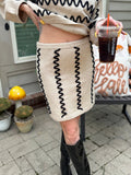 Wavy Stripe Mini Sweater Skirt - Intimate Whispers