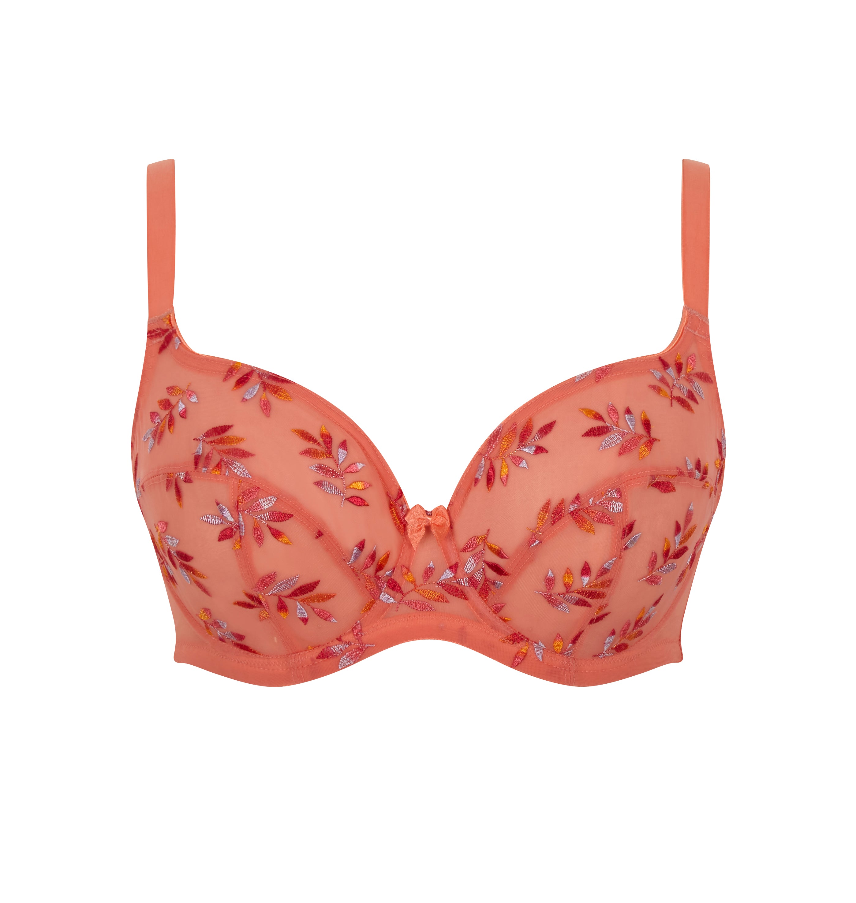 Women's Panache Tango Balconette Bra in Tropical Pink Front Flay Lay Detail