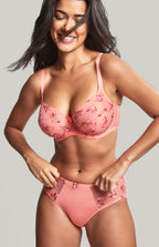 Women's Panache Tango Balconette Bra in Tropical Pink Full Body on Model