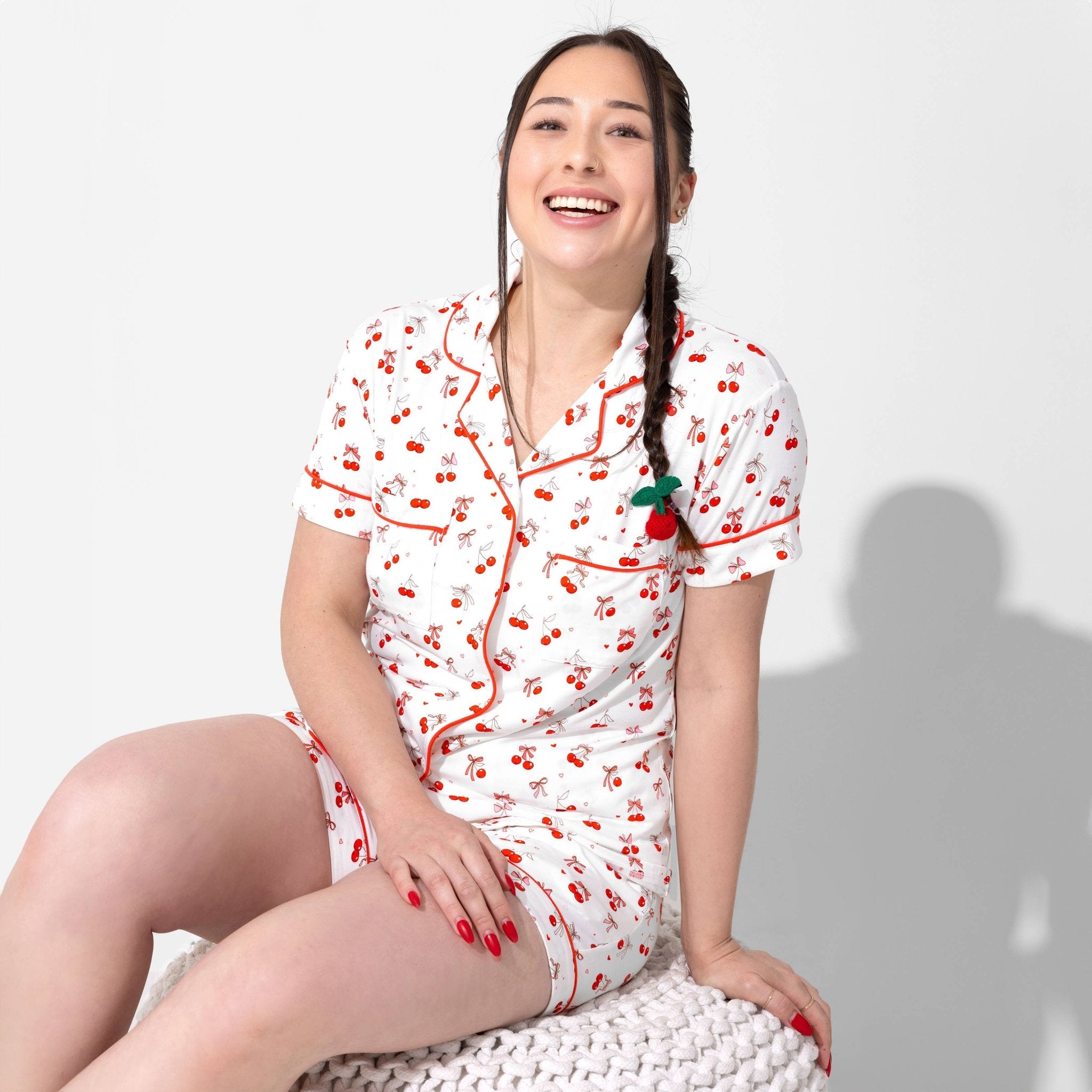 Cherry On Top Bamboo Pajama Short Set - Intimate Whispers