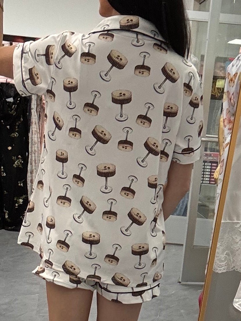 Martini Party Short Sleeve Lounge Set - Intimate Whispers