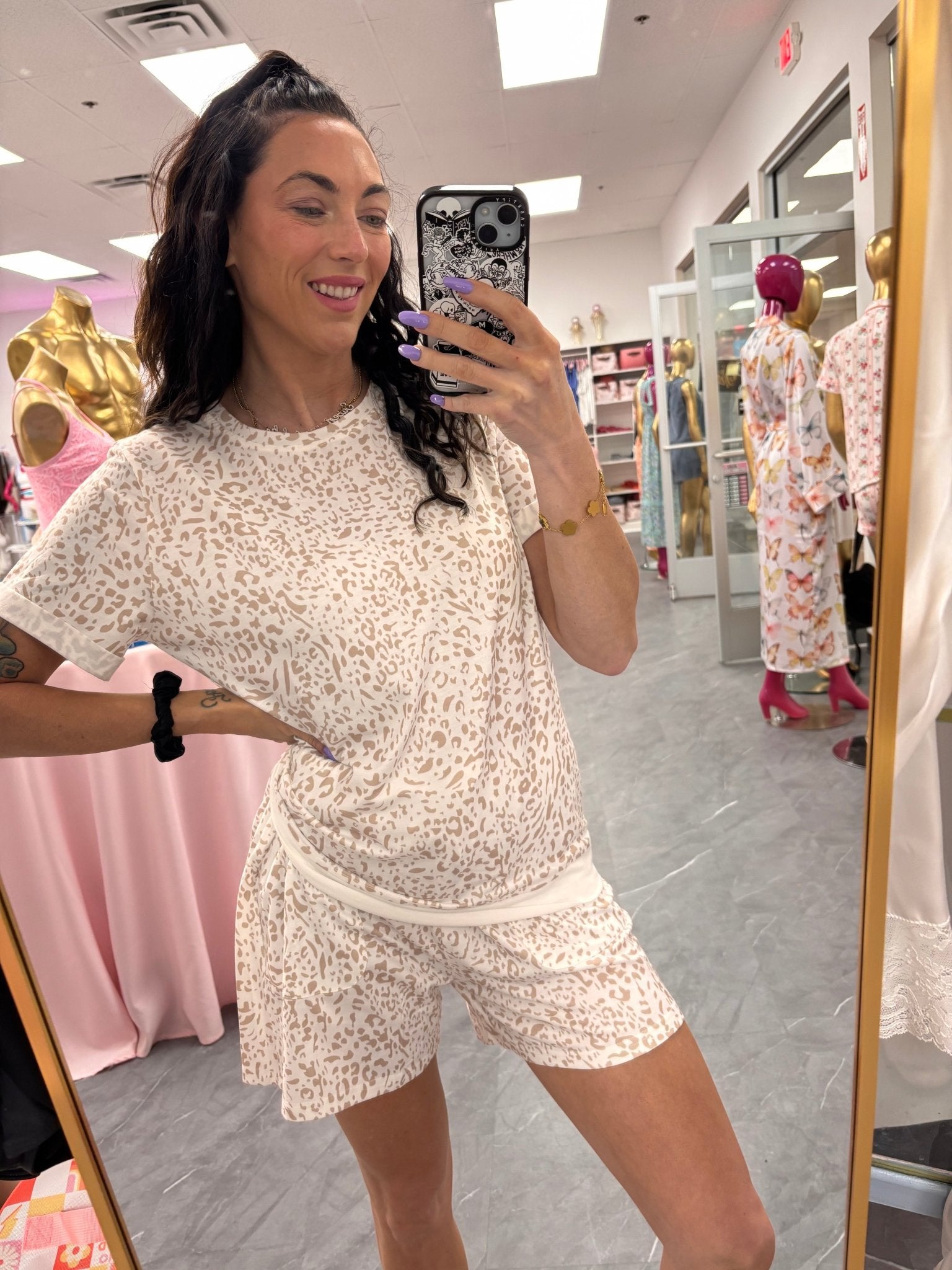 Pin In It Leopard Loungewear Set - Intimate Whispers