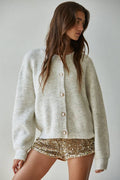 Knit Button Cardigan Oatmeal