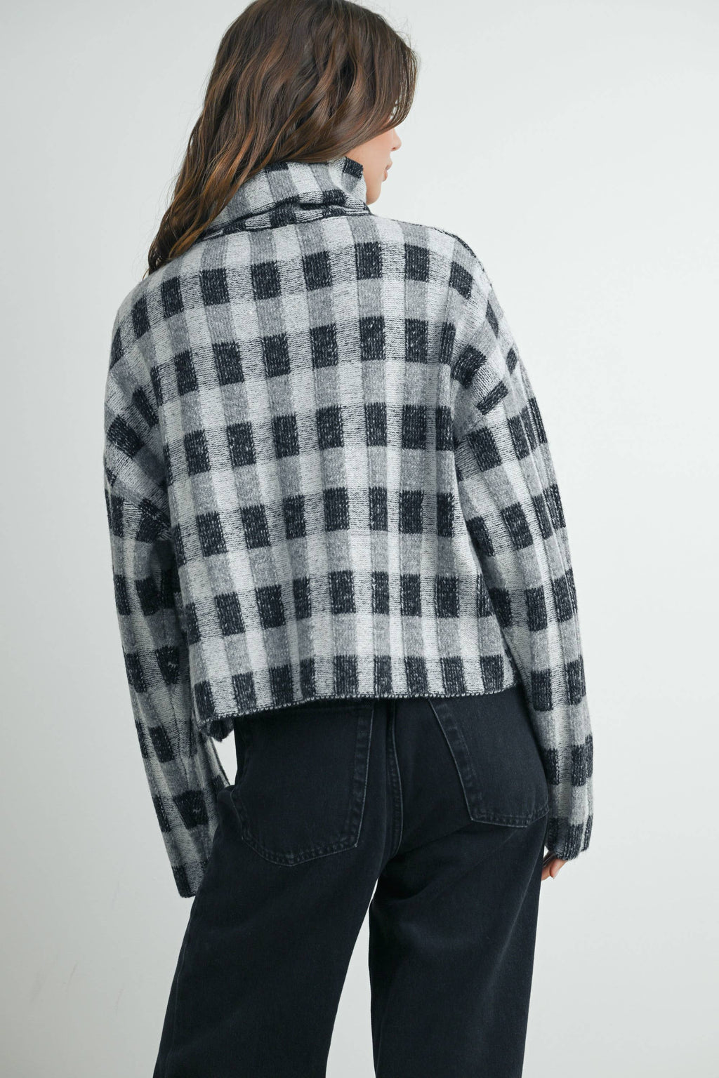 Fall Check Turtleneck Sweater