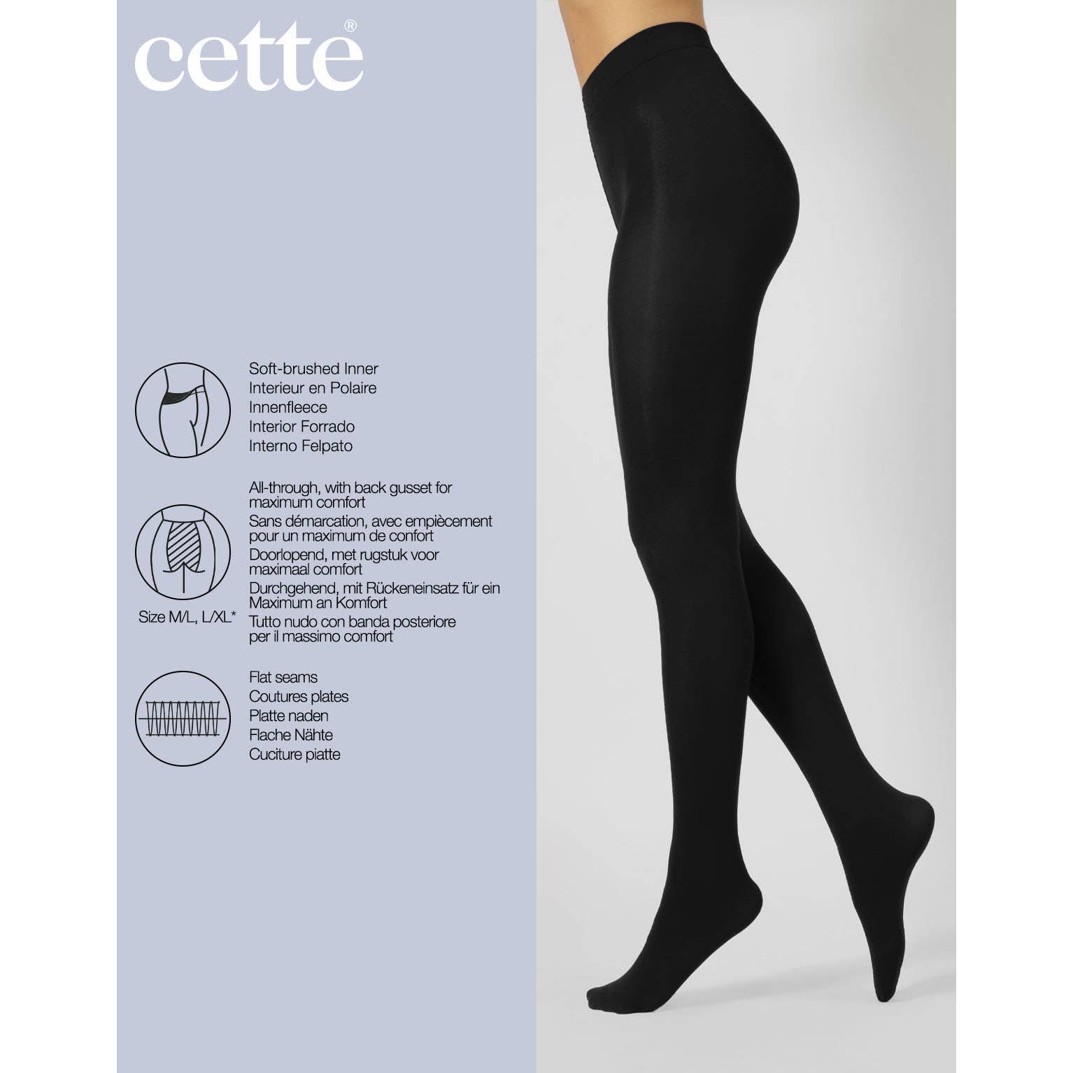 Thermal Tights with Warm Fleece-Black