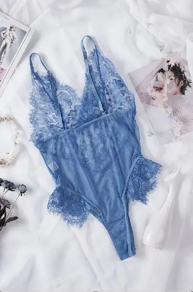 Blue Lace Mesh Teddy