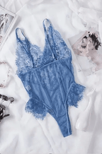 Blue Lace Mesh Teddy - Intimate Whispers