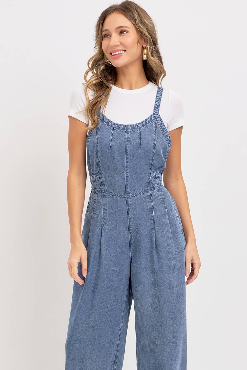 Denim Jumpsuit - Mid Wash