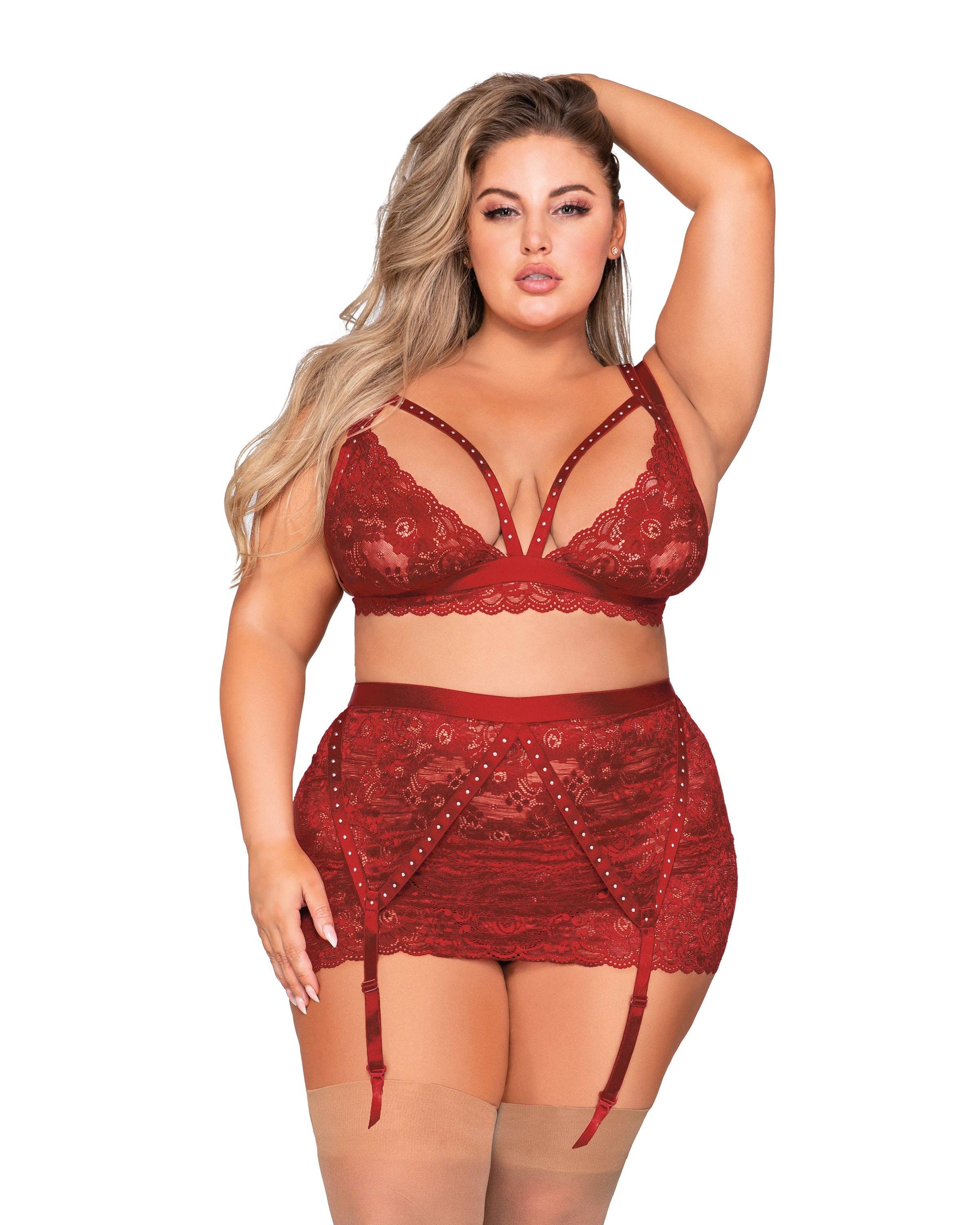 Red Lace 3 piece set