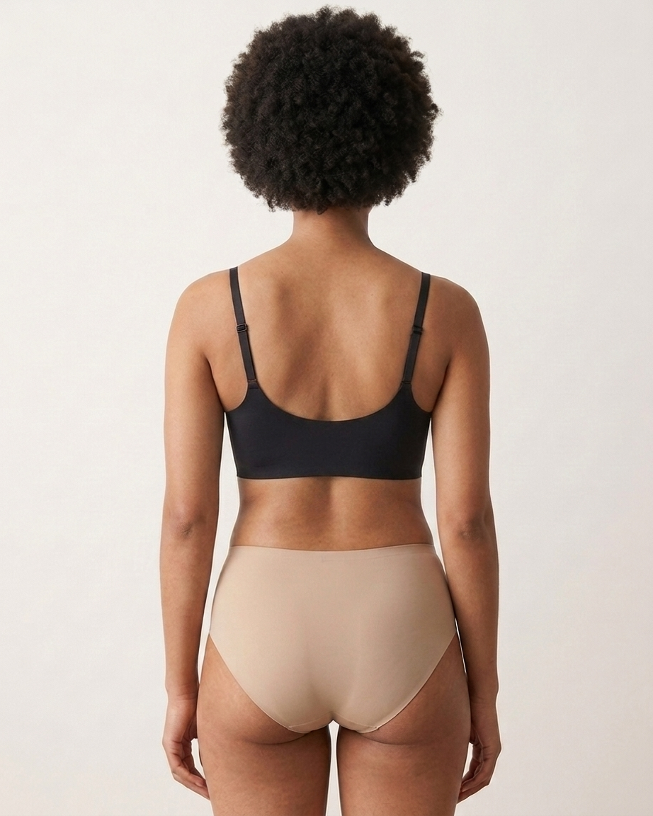 Scalloped Gel Bra: Black