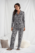 Bamboo PJ Set - Leopard Print - Intimate Whispers