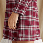 Plaid Nightshirt In Bordeaux - Intimate Whispers