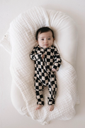PREORDER! Bamboo Zip Pajamas | Black Checkerboard