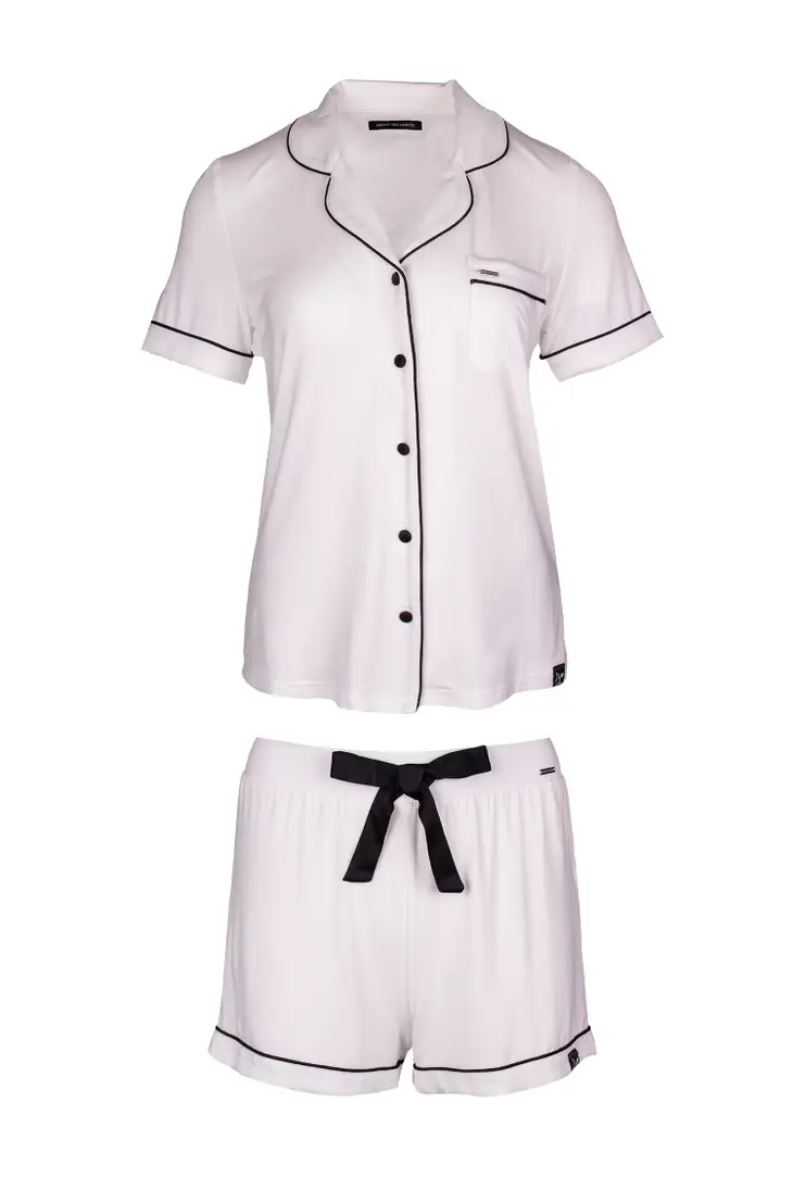 Bamboo Shirt and Short Set in Cream