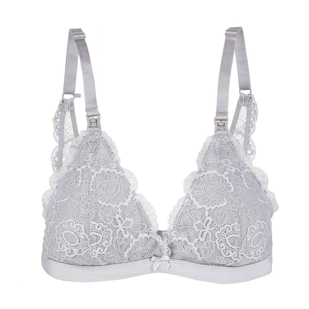 Lace Nursing Bralette (French Grey)