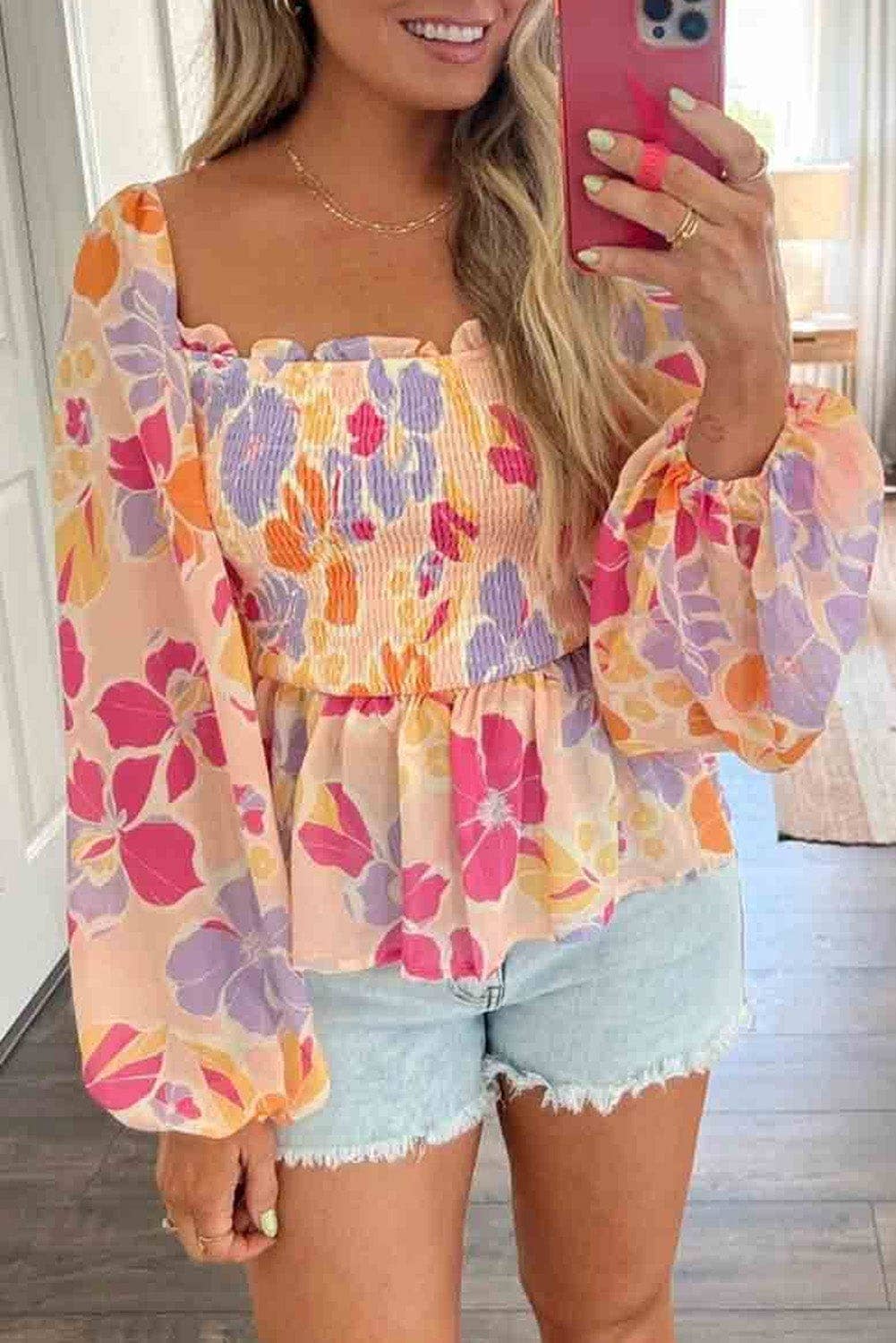 Deleon Square Neck Blouse