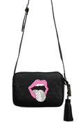 CROSSBODY BAG - Pink Mouth (Black)