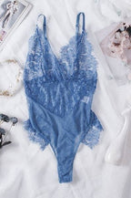 Blue Lace Mesh Teddy - Intimate Whispers