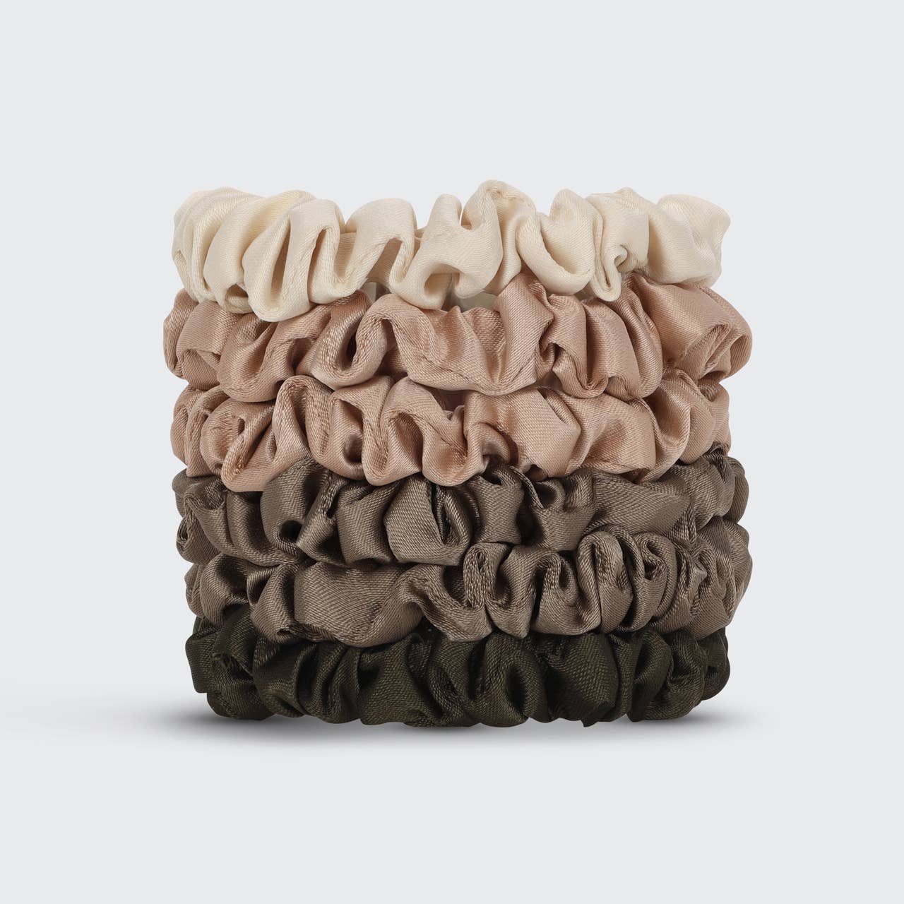 Ultra Petite Satin Scrunchies 6pc - Eucalyptus - Intimate Whispers