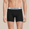 Men's black boxer brief on model