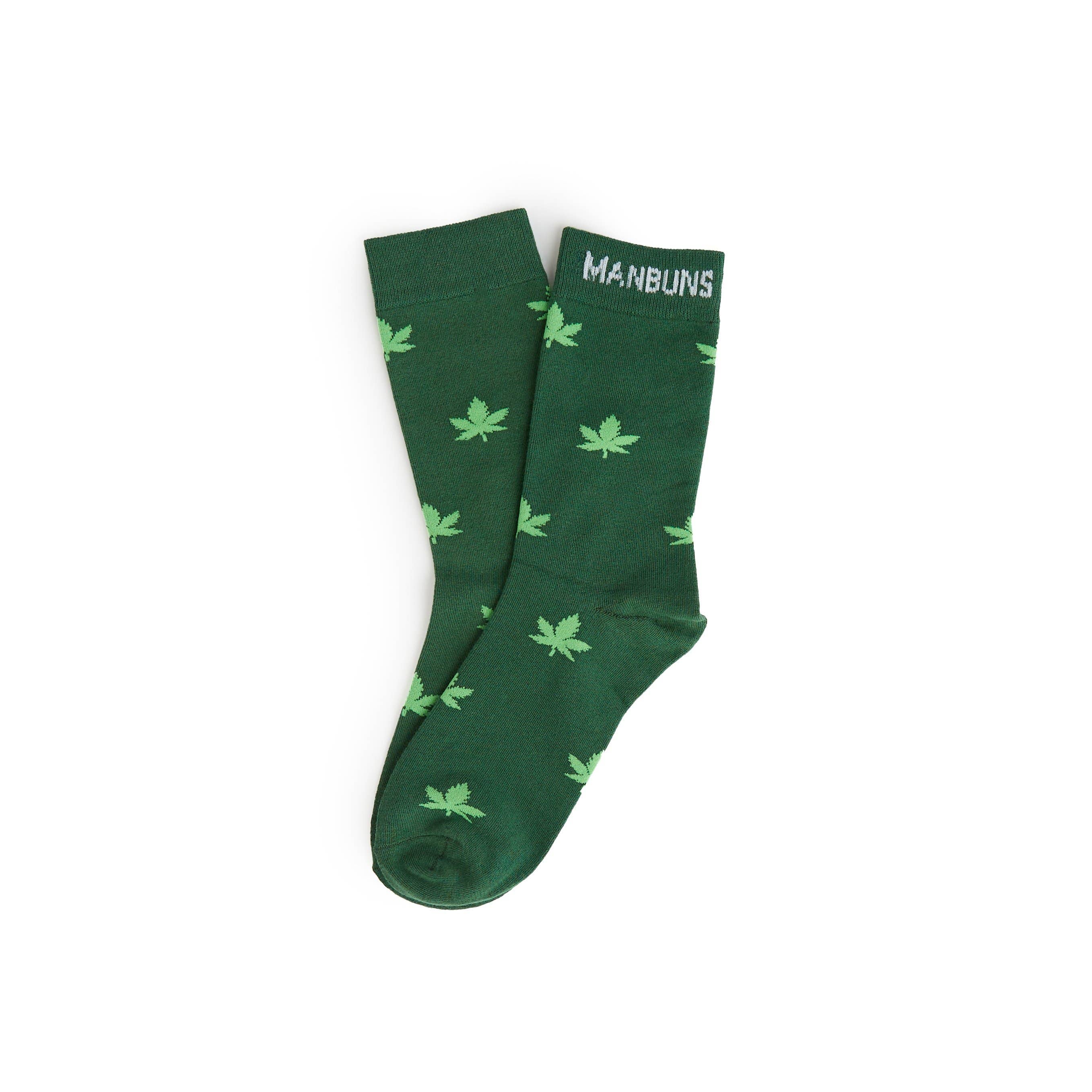 Men's green marijuana cannabis leaves socks