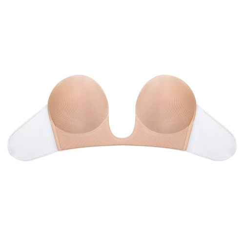 Beige Strapless Plunge Adhesive Bra - Intimate Whispers