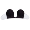 Women's adhesive reusable sticky bra deep v neck black flat lay