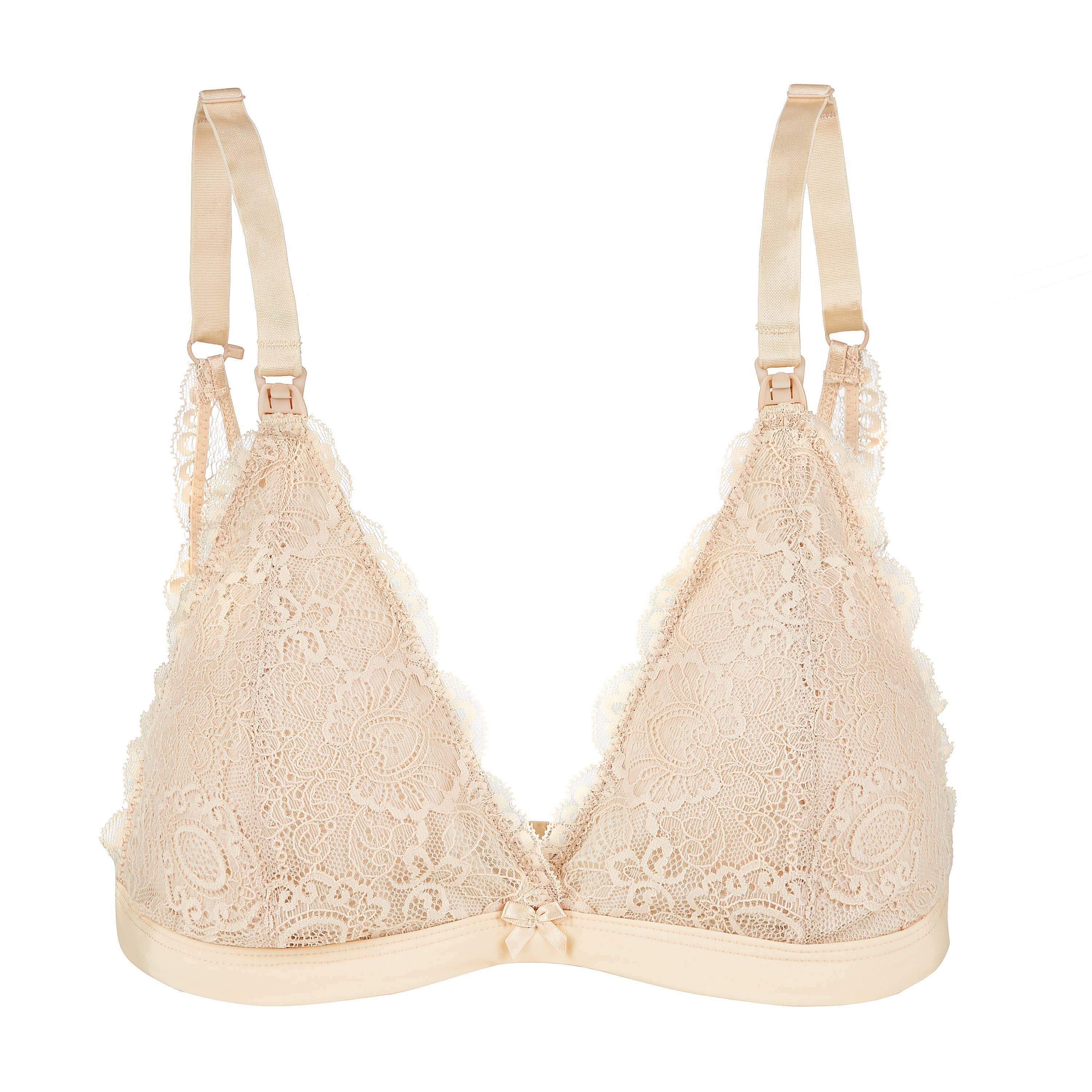 Women's nursing maternity bralette in nude flat lay