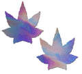 Indica Pot Leaf: Lavender Holographic Weed Nipple Pasties - Intimate Whispers