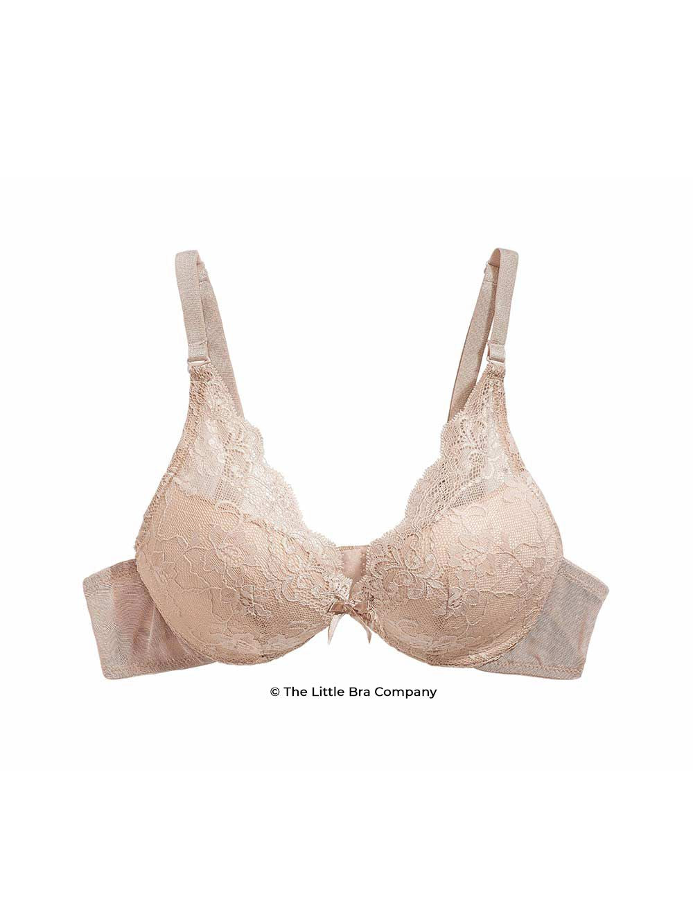Women's The Little Bra Company Petite Push Up Bra Lucia Beige Flat Lay Details
