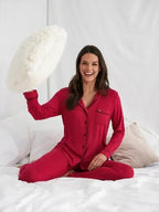 Bamboo PJ Set in Scarlet - Intimate Whispers