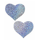 Silver Glitter Hearts Nipple Pasties