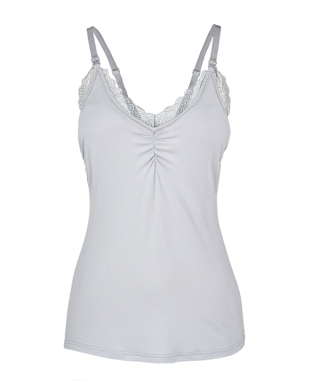 Lace Nursing Camisole Grey