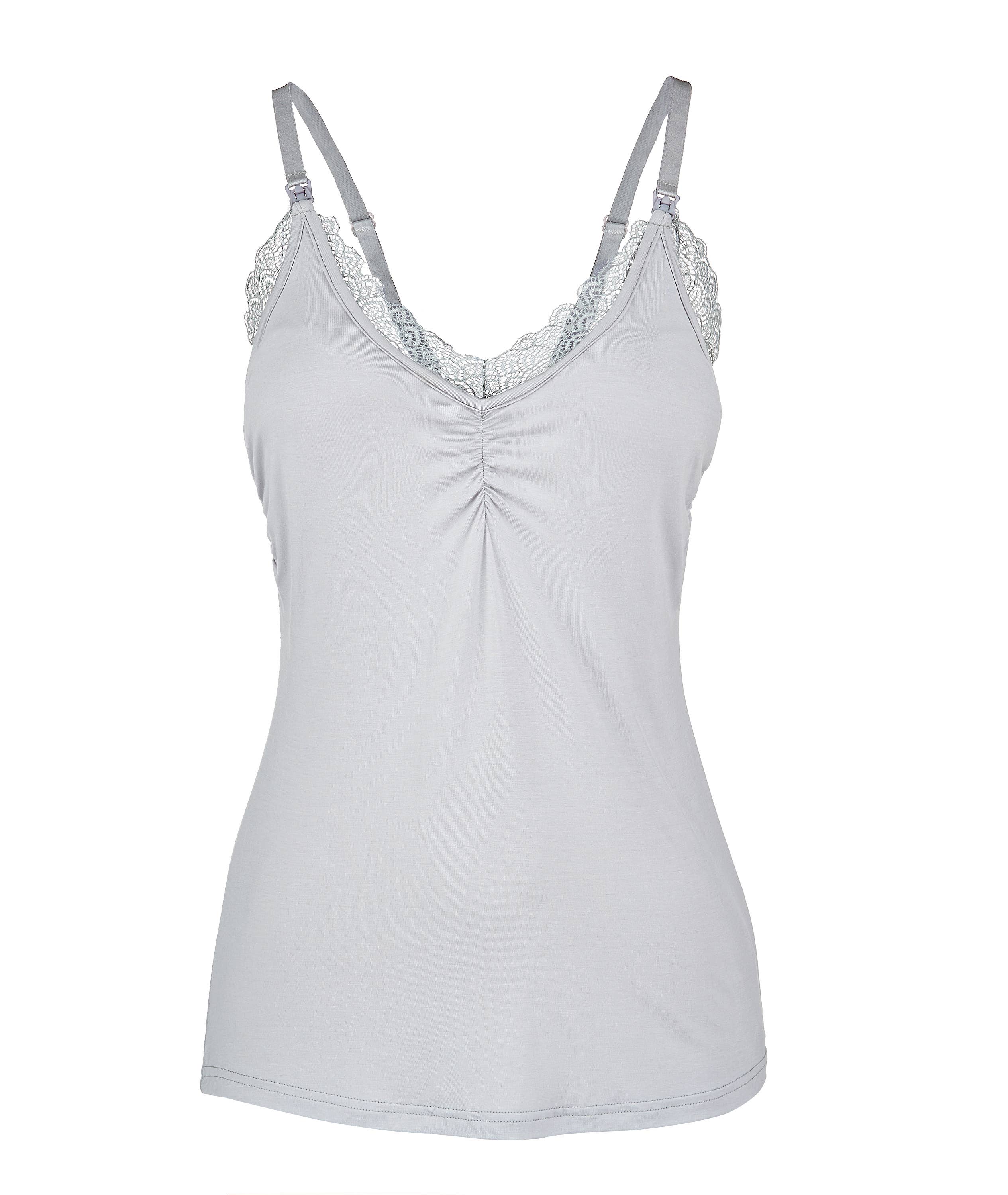 Lace Nursing Camisole Grey