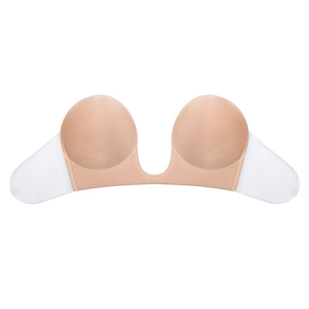 Beige Strapless Plunge Adhesive Bra