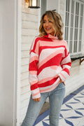 Abstract Knit Sweater Pink