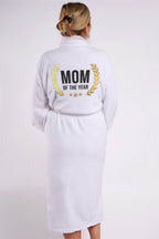 LUXE PLUSH ROBE - Mom of the year (White) - Intimate Whispers