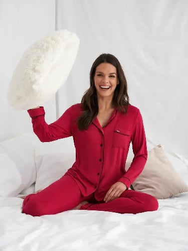 Bamboo PJ Set in Scarlet